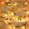 20/50/100LEDs Gold Silber Winzige Blätter Lichterkette Batteriebetrieben Künstliche Pflanzengirlande Rebenlichter Für Hochzeit Zuhause Party