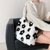 Chic Floral Plush Tote Bag For Women Soft Spacious & Stylish With Large Capacity Perfect For Fall Winter