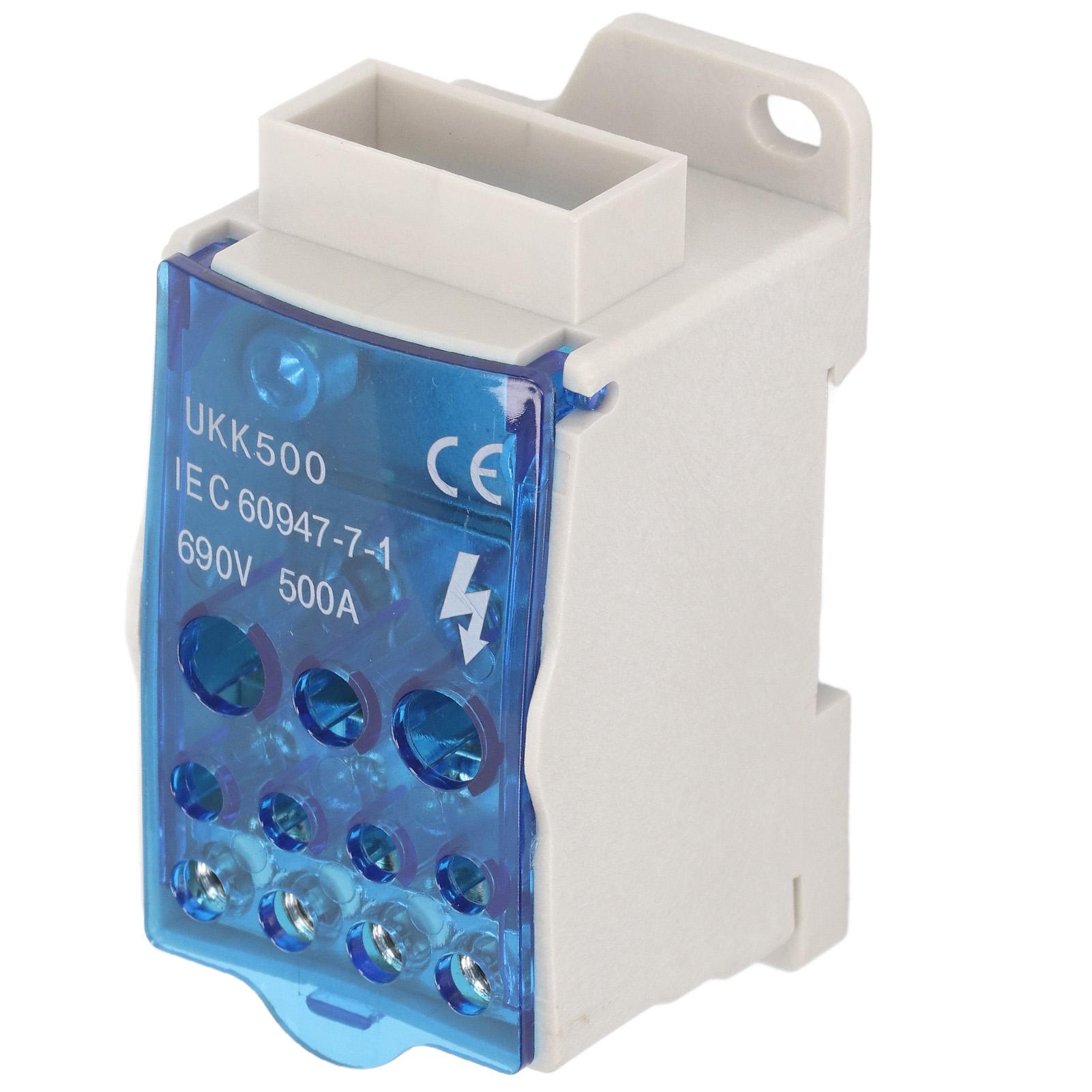 

Terminal Distribution Box 500A 35mm DIN Rail Terminal Block Power Junction Box AC 690V