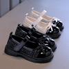 Girls' Korean-style leather shoes, new spring and autumn models, medium and large children's elegant bowknot single shoes, children's princess shoes,