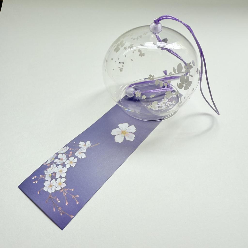 Wind Blossom Cherry Glass Chime Japanese Home Decor Ornament Birthday Gift