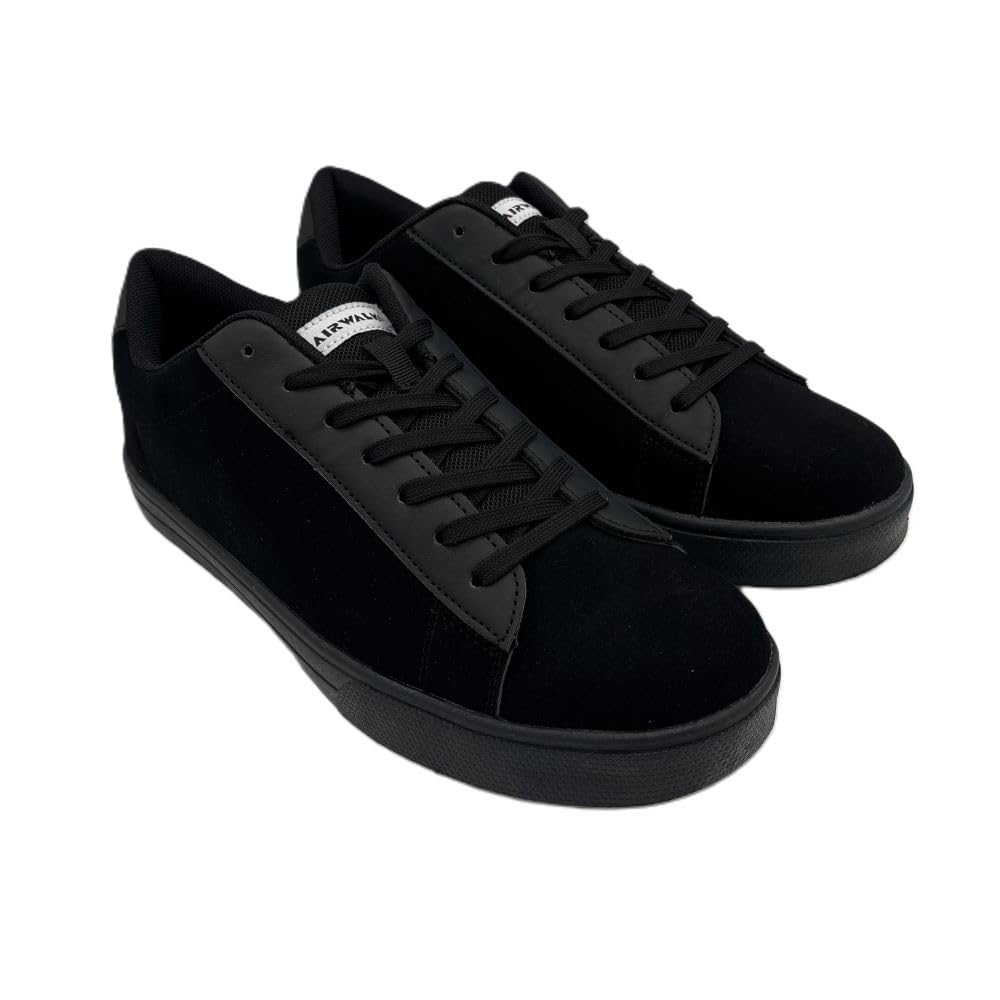 AIRWALK Airwalk Sneakers, Lace-up, Suede-like Material, Mixed Material, Casual, Men's, Black (BK), 26.5cm