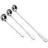 Stirring Spoon Long Handle Food Grade Comfortable Grip Polished Flatware Stainless Steel Ice Cream Dessert Scoop Kitchen Supplies