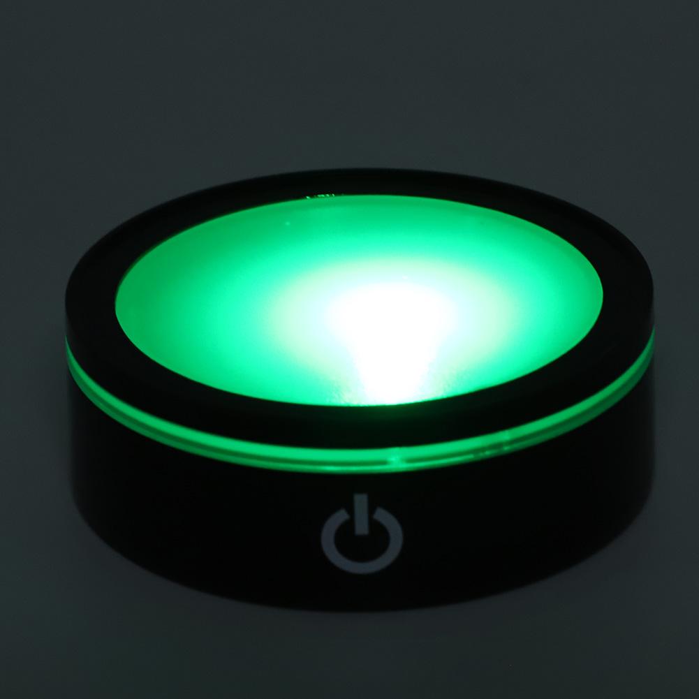 Black LED Touch Control Base, Multi-Color Lighting Modes for 3D Sculpture Display, USB Battery Powered