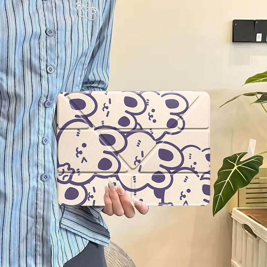 Holder Cover Tablet Case For iPad Pro 11th 10th 9th 8th 7th 12.9inch Pro 2025 Air 4 5 M3 M2 1 2 M4 11inch Mini 6 7 Line Rabbit