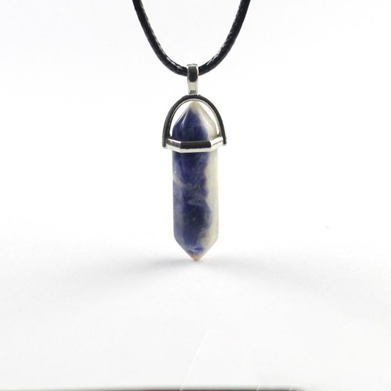 Hermoso Collar de Piedra de Cristal Natural con Colgante Hexagonal Único para Curación