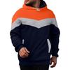 Herre Afslappet Løs Sweatshirt Blokerende Farve Snoretræk Stor Lomme Hættetrøje Sports Sweatshirt