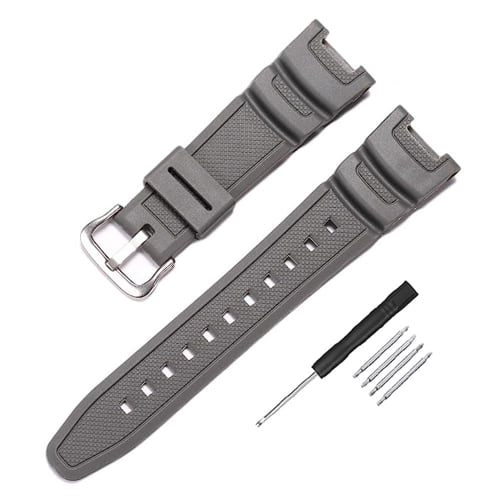 

Waterproof Watch Strap, Compatible with Genuine Casio SGW-100 Band (Gray)