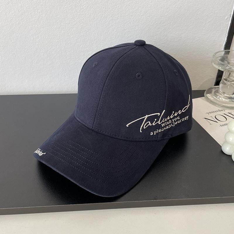Cotton Baseball Cap With Embroidered Alphabet For Casual Wear And Sun Protection