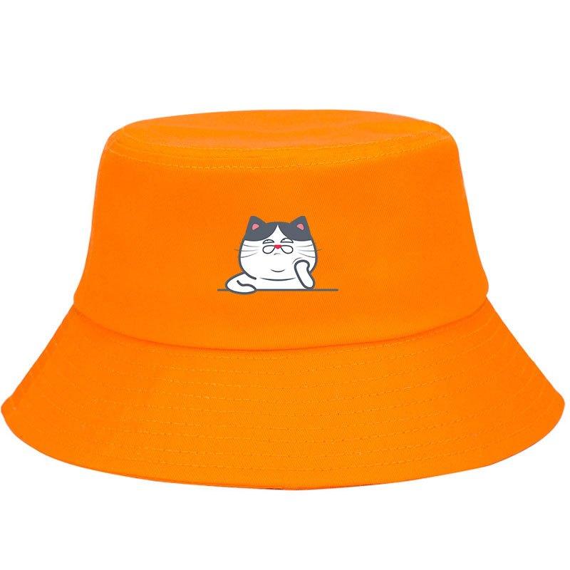 Adjustable Bucket Hats with Cute Cat Fashion Style for Sun Protection Trendy and Simple Suitable for Outdoor Camping Unisex