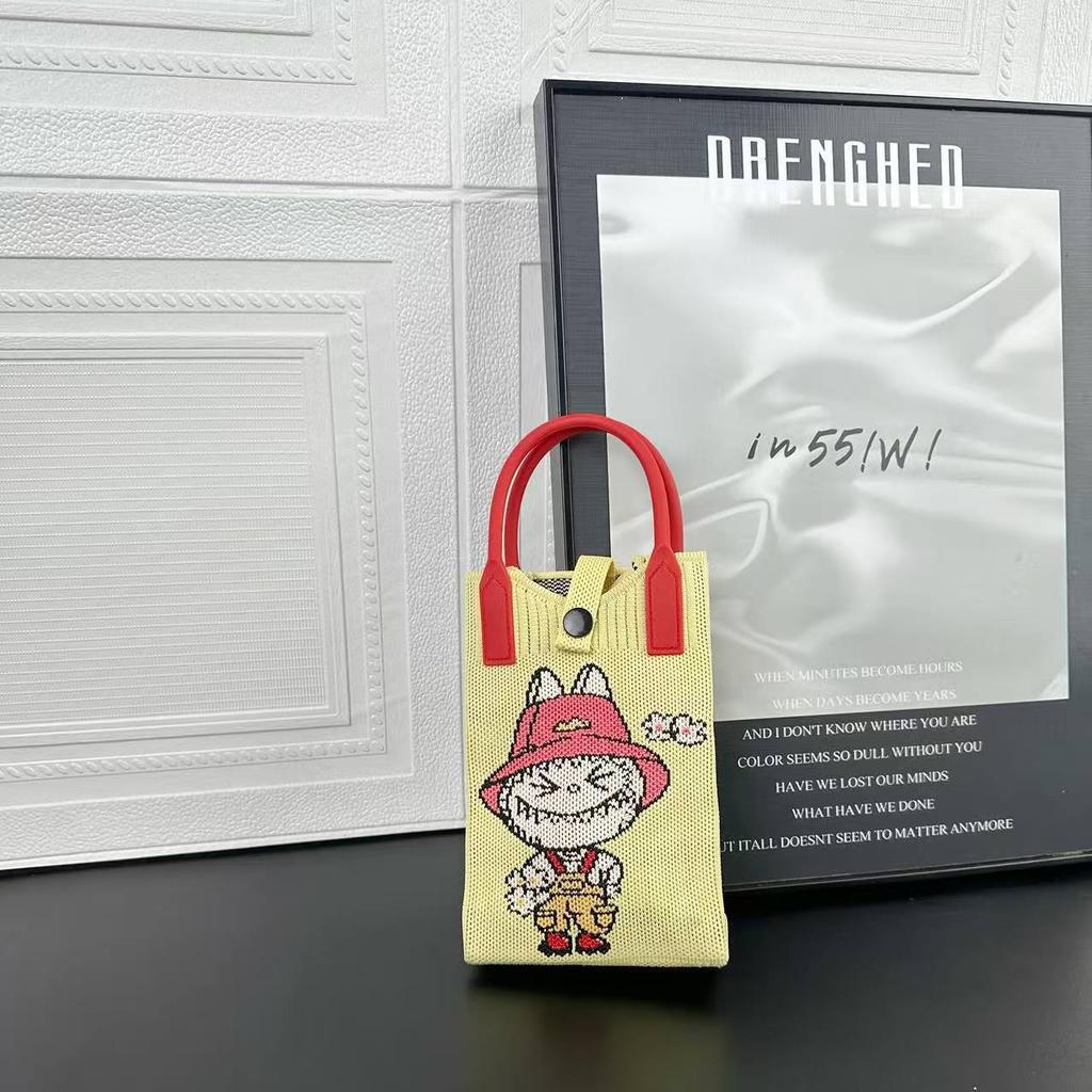 Labubu niedliche gestrickte Umhängetasche Geldbörse Handtasche