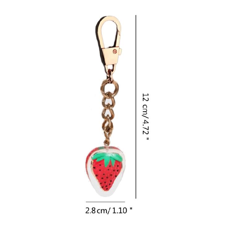 Strawberry Bag Charm Keychain Alloy Material Backpack Pendant for Daily Party