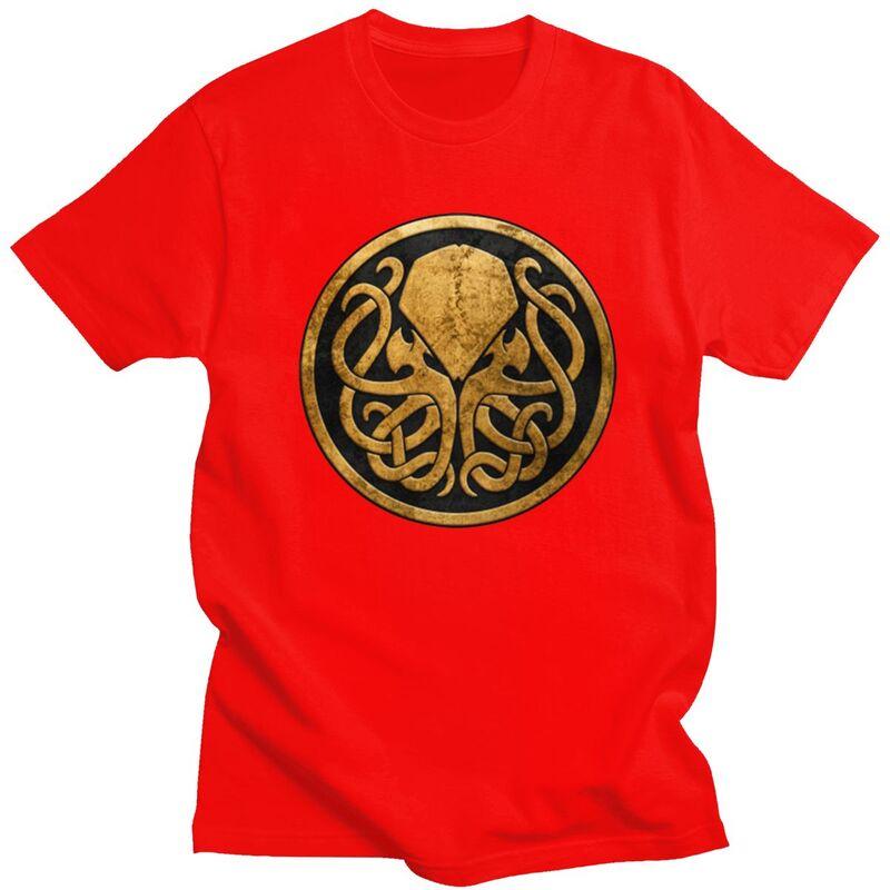 

Custom Male Call Of Cthulhu Lovecraft T Shirts Short Sleeves Cotton Tshirts Tshirt Casual Tees Slim Fit Clothes S