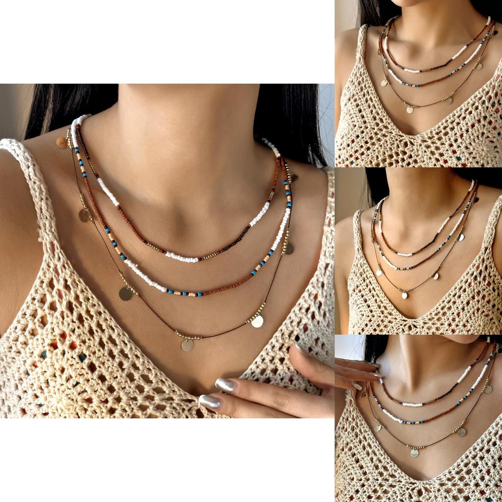 Bohemian Style Beaded Necklace With Handmade Layered Choker For Women
