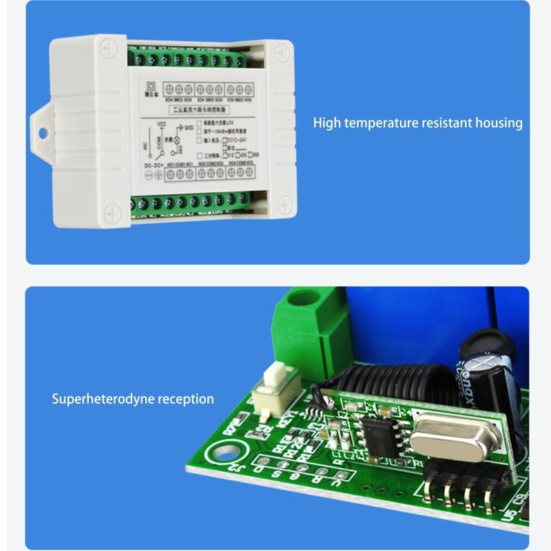 Wireless Remote Switch,1000M Meters Long Distance,DC 12V/24V Relay RF Remote Control Switch for Garage/Gate/Motor/Li