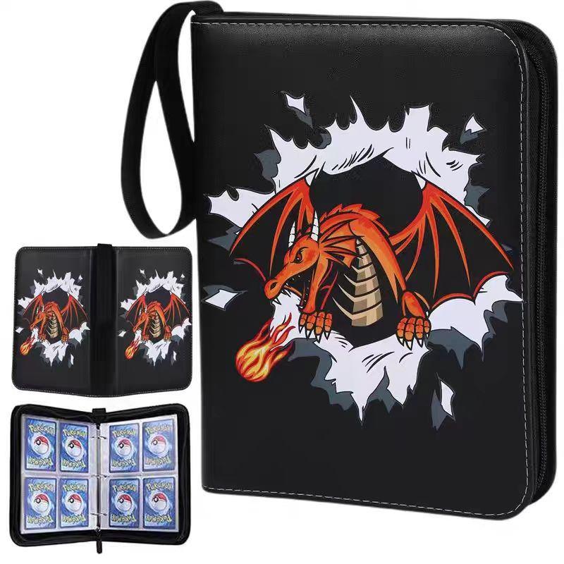 Card Binder - 4 Pockets per Page, 50 Pages, 400 Slots, PU Leather Protection Album