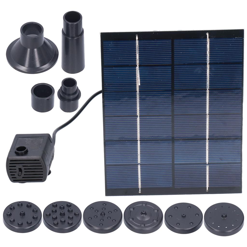 2W Solar Fountain with Panel Water Pump Solar Panel Kit for Outdoor Landscape Pond Decor