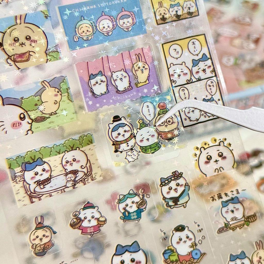 Popular Kiiikawa Cartoon Laser Stickers: DIY Old-fashioned, Waterproof Journal Decoration