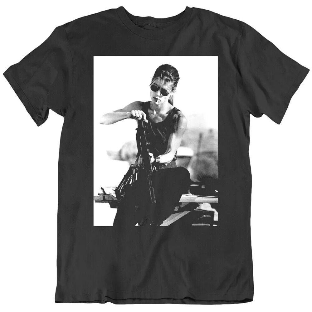 Sarah Connor Terminator 2 T2 Movie Fan V2 Black T Shirt Unisex T-Shirt