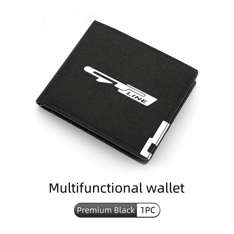 RVGH1 Car Portable ID Credit Card Coin Purse Canvas Folding Wallet For KIA K5 K2 Optima Soul Spectra Niro Cadenza Sephia Carens