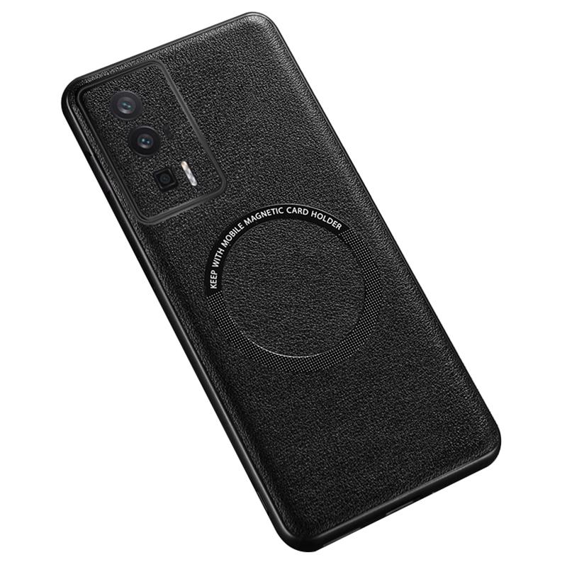 

Для Xiaomi Poco F5 Pro 5G/Redmi K60 5G/K60 Pro 5G Чехол Противоударный Кожа PU+TPU Чехол Совместимый с MagSafe Black