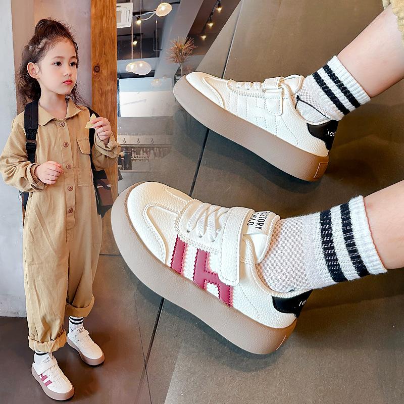 Children's Moral Training Shoes Korea 25 Spring and Autumn New Boys and Girls Board Shoes Baby Kindergarten Soft Sole Breathable Non-slip Sports