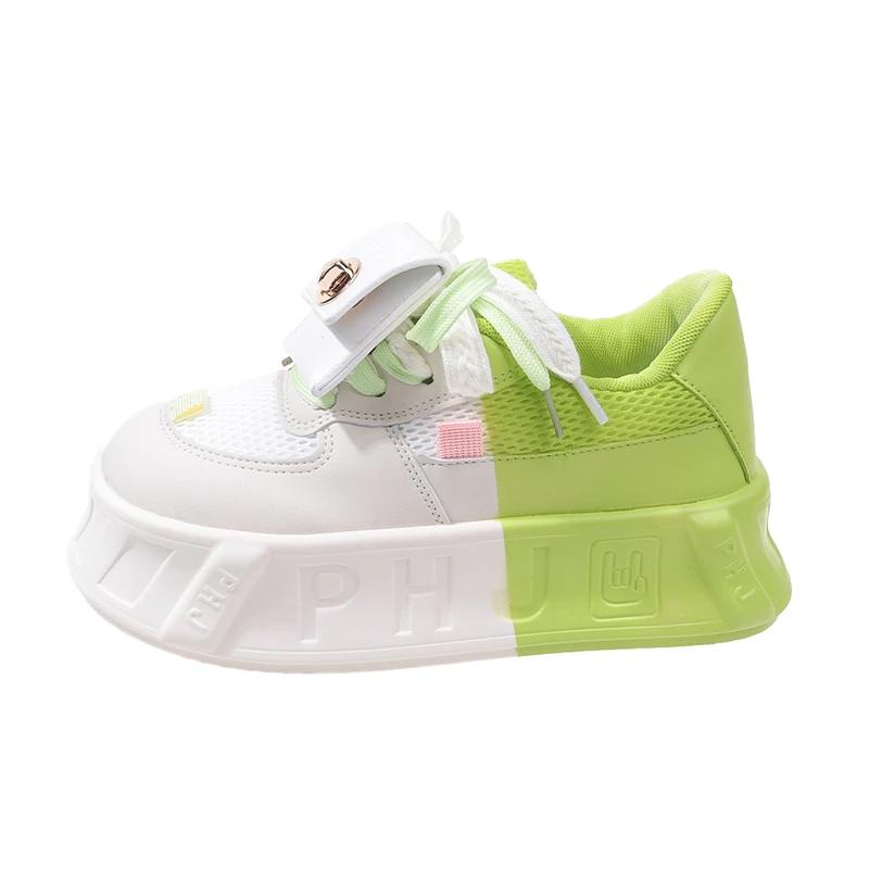 Fashion Kawaii Luxury Women's Shoes 5CM New Lightweight Fashion Versatile Casual Little Shoes Women's Matsutake Thick Sole Sports Shoes