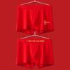 "New Autumn/Winter Men's Pure Cotton Boxer Briefs In Bright Red for Birth Year Boys - Ideal for Weddings and Teens"