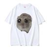 Funny and Sad Hamster with Big Ears Cryingcute Mouse Tshirt for Womenfashionable Kawaiiclothing Tshirthigh-quality T-shirt