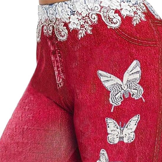 Workout Shorts Butterflies Butt Lift Ladies Knee Length Slim-fitting Shorts for Daily Wear