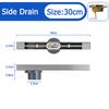 Black Floor Drain 30 40 50cm Kitchen WC Bathroom Shower Large displacement Linear Drainage Side Floor Drains 304 Stainless Steel