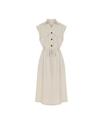 Page Flynn Open Collar String Shirt Dress_P6Bop012C