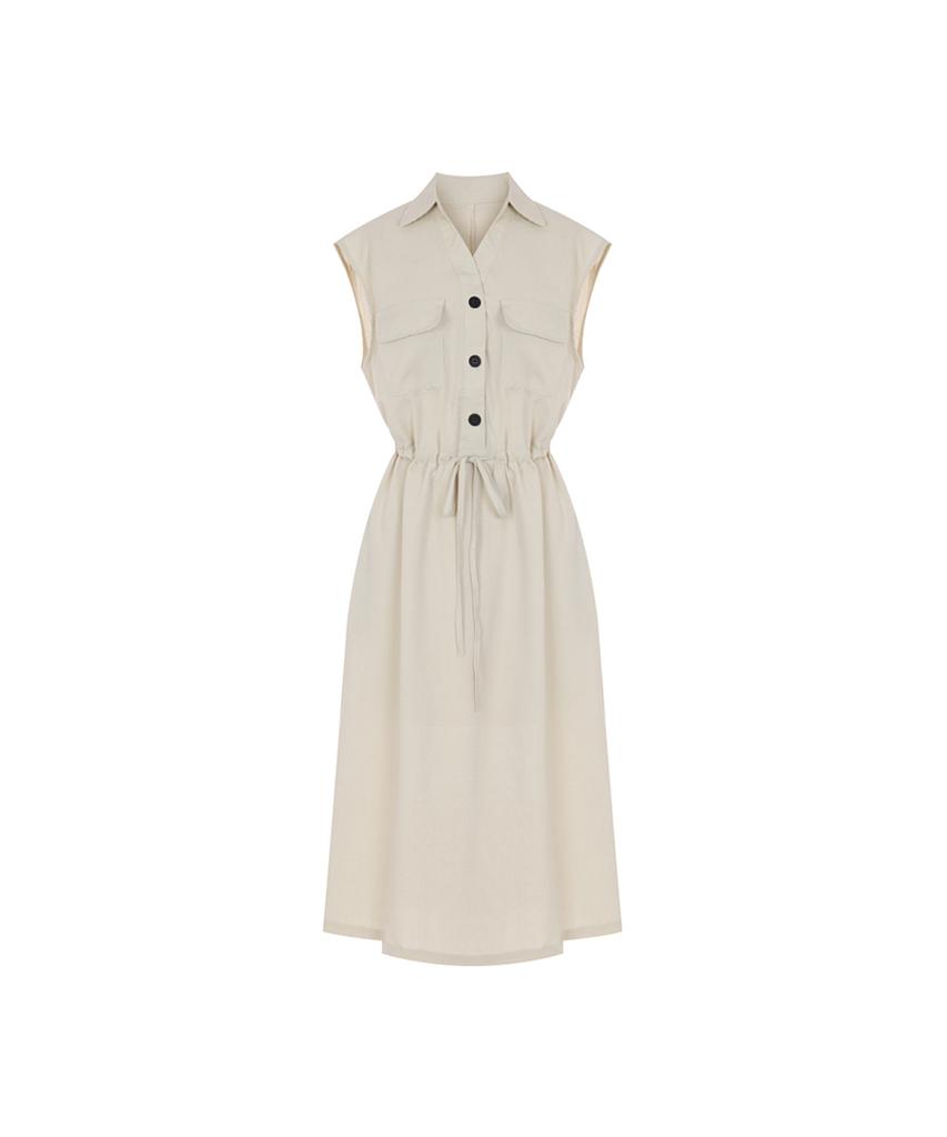 PAIGEFLYNN Open Collar String Shirt Dress_P6Bop012C