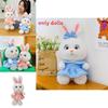 Plush Rabbit Toy With Dress And Bow Decoration For Girls Gift And Comfort