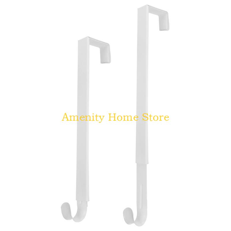 F26C Metal Door Wreath Hook Telescopic Adjustable Garland Hanger Rack for Christmas