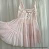 50970 Floral Mesh Nightgown with Bowknot and Removable Pads