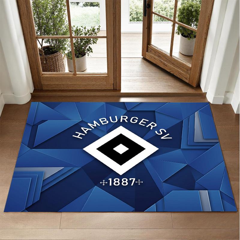 Hamburger SV Fußball Design Kristall Samt Teppich Weiche Dekorative Matte für Schlafzimmer Eingang