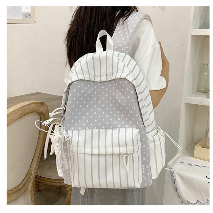 Schoolbag wholesale student schoolbag summer milk whirring girlish backpack polka dots full print high value backpack for primary school students