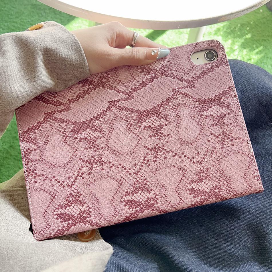 Luxury Snake Texture Stand Case for IPad 6 7 8 9 10th 11th Generation Case Air 3 4 5 Pro Mini 2025 A16 2026 10.2 10.9 11 Cover
