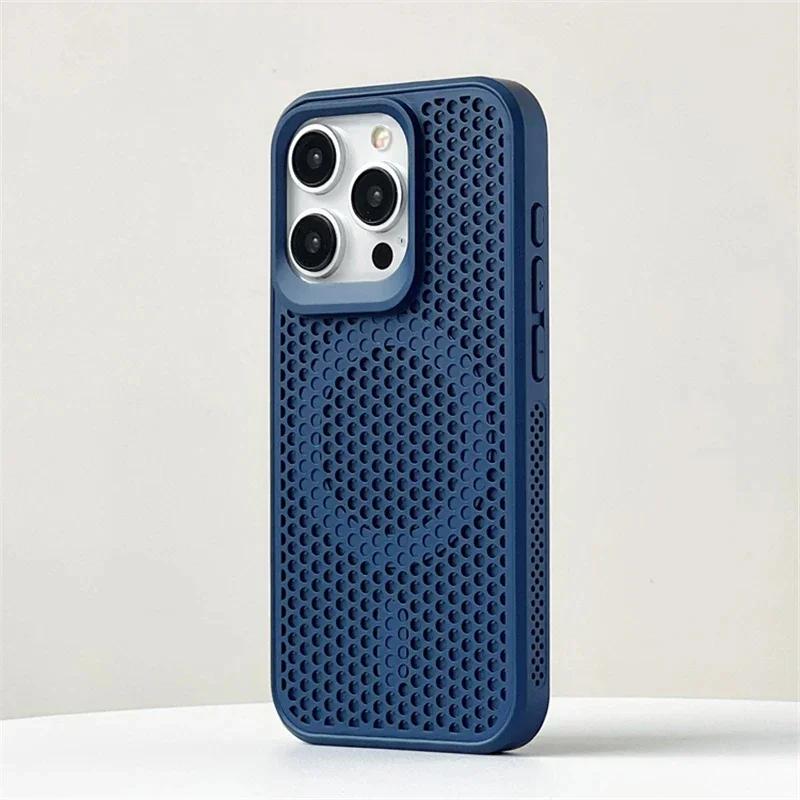 Heat Dissipation Hole For Case For For Iphone 17 16 1 14 Plus 13 12 Pro Max Magnetic Wireless Charge PC Hard Cover