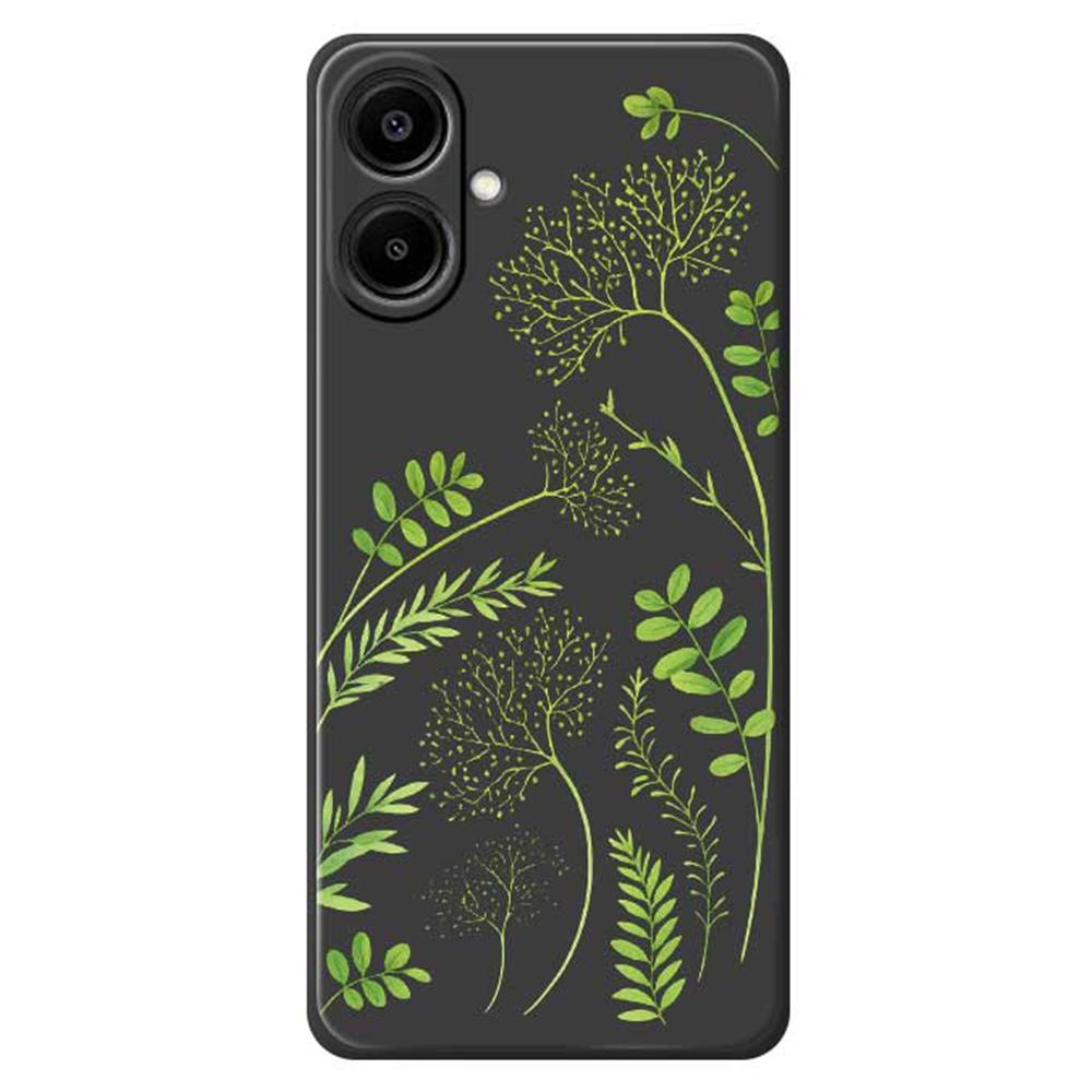 For Samsung Galaxy A07 4G Case Leaves Pattern Printing Straight Edge TPU Phone Back Cover