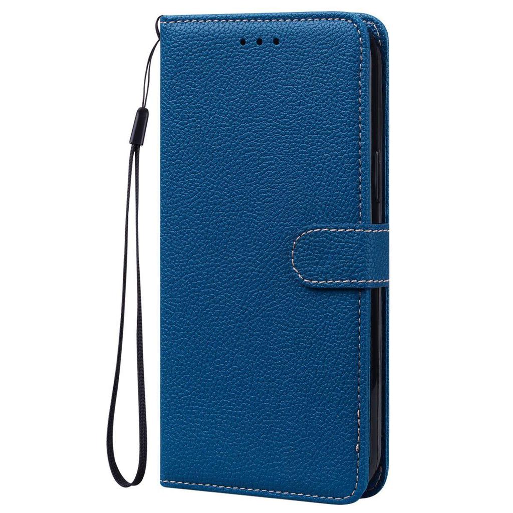Portfel etui z klapką ze skóry PU do OPPO A15s, A15 Tekstura liczi Uchwyt na karty Podstawka Pasek na nadgarstek Pokrowiec ochronny