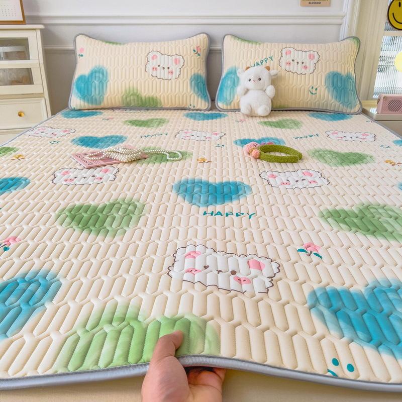New Cartoon Comic Latex Summer Mat Washable Fresh Baby Ice Silk Summer Mat Child Air Conditioner Soft Seat