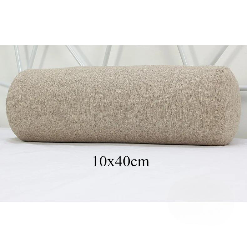 Long Pillow for Beds Cylinder Support Waist Leg Cushion Simple Solid Color Sun Lounger Backrest Pad Home Office Decor