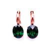 Purple Gold Inlaid Greenstone Egg Surface Earrings Women'S Fashion High-End Colored Gold Plated Rose Gold Earrings