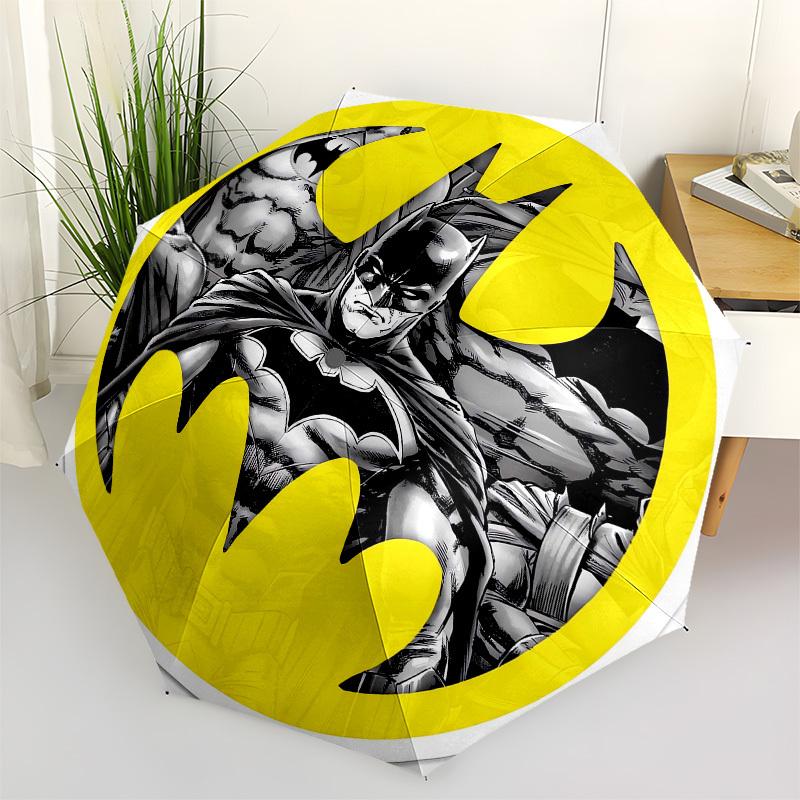 

1pc Batman Symbol Sticker Umbrella with Plastic Handle,Suitable for All Seasons Travel Outdoor Multi-functional UmbrellaDCS225