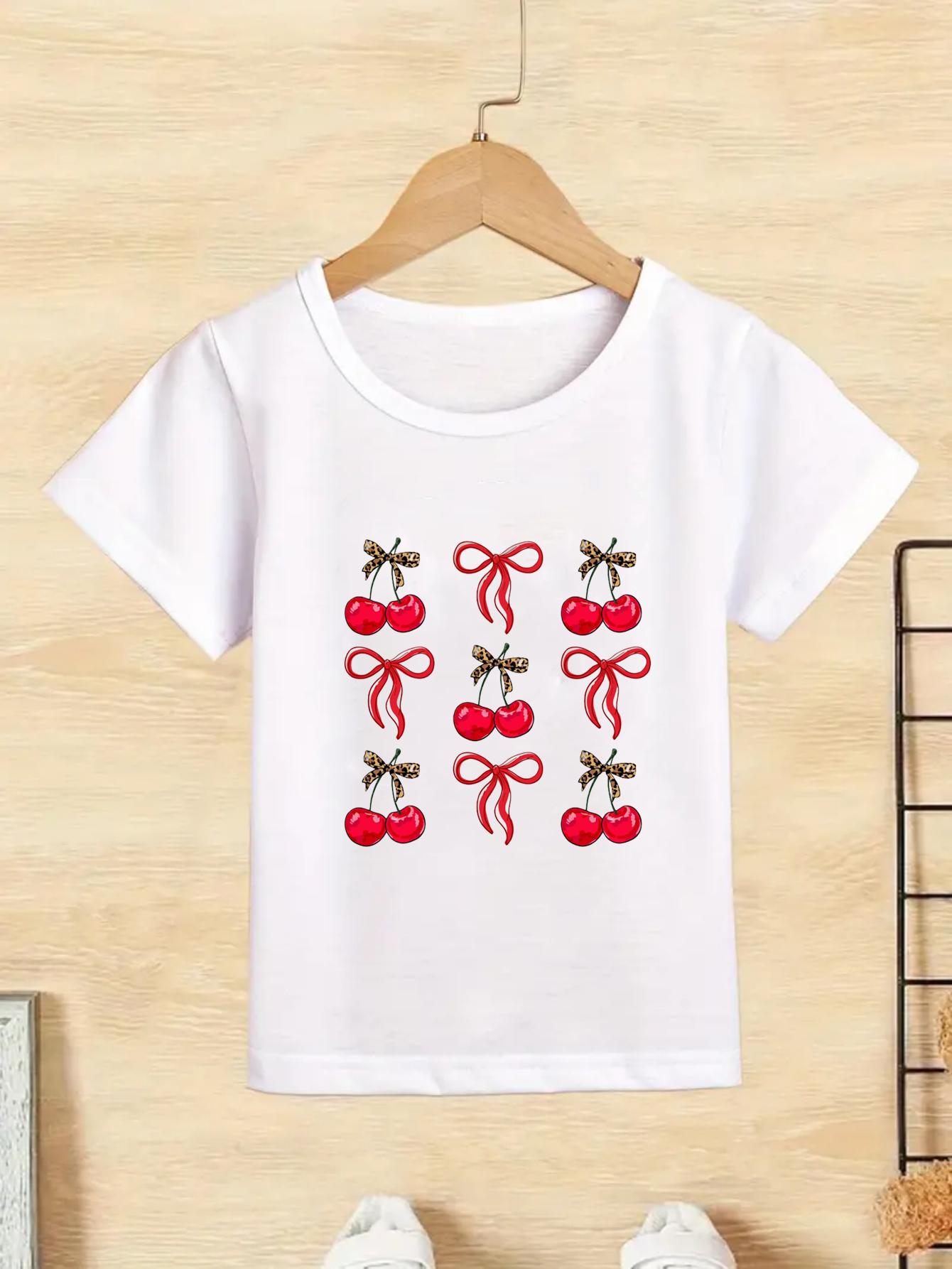 ValentineS Day Heart Coquette Bow TShirtValentines Day Red Bow TShirt Girls Fashion Harajuku Girls Clothes HortSleeved Top 100