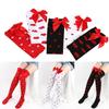 Valentines Day Over Knee Long Socks Cute Bowknots Lip Heart Pattern Thigh High Stockings for Women Parties Casual Wear
