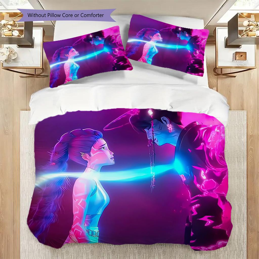 Vibrant Fashion Bold Expression Three-piece set (1 * duvet cover + 2 * pillowcase, without core) 2D Flat Duvet cover and pillowcase
