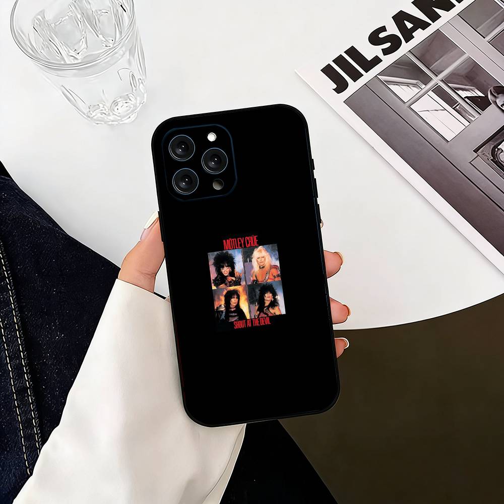 Retro Motley crue Phone Case For iPhone 17, 16,15,14,13,12,11 Plus,Pro Max, Others Soft Black Cover